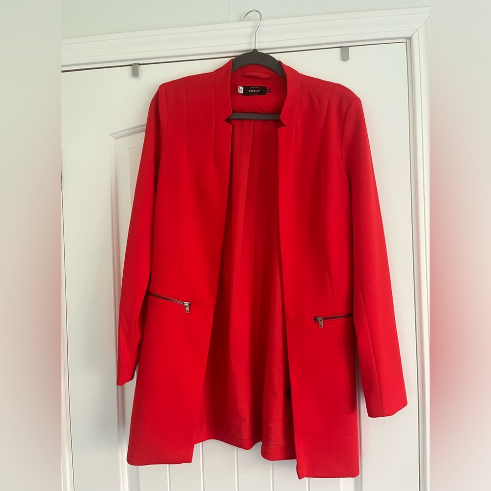 ONLY Women's Vibrant Red Blazer